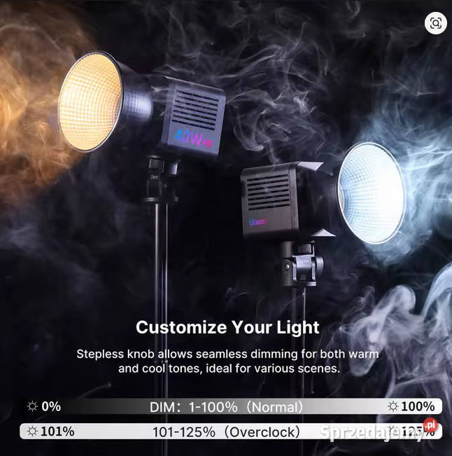 Lampa studyjna LED Ulanzi L024 40W 95CRI RGB małopolskie Kraków sprzedam