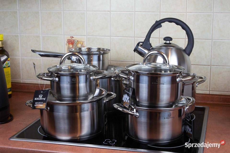 299 Zestaw dużych garnków nierdzewnych z Dom i Ogród Zabrze