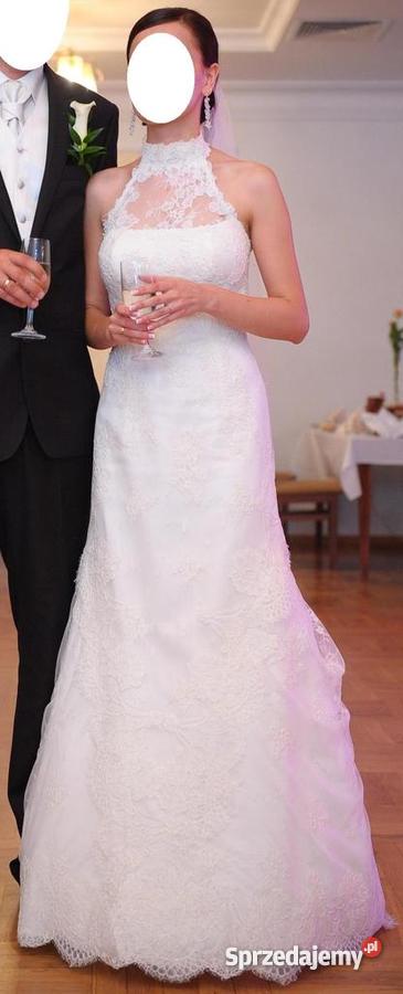 Koronkowa suknia ślubna z golfem 3436 welon Rozmiar 36(S) Wrocław