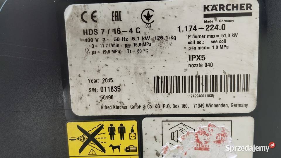 Myjka Karcher HDS 7164C Gorąca woda Gwarancją