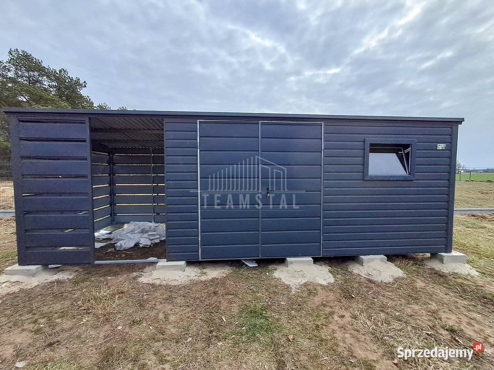 Schowek domek ogrodowy 45x25m wiata 2m brama Lubartów