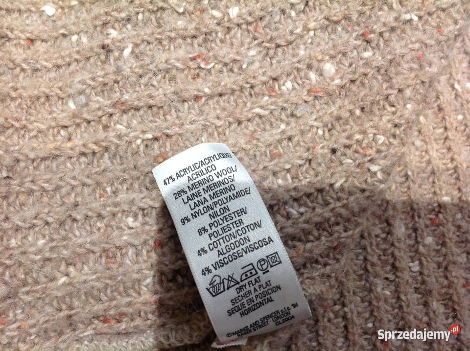 Ciepły Sweter Golf damski MarksSpencer r L wełna Odzież damska Nowa Sól