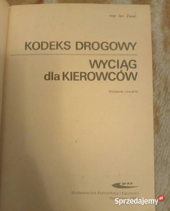 Sprzedam kodeks drogowy wyciąg kierowców J Zasel Bukowno