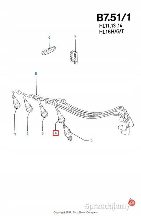 PRZEWÓD ZAPŁONOWY FORD ESCORT ORION 8186