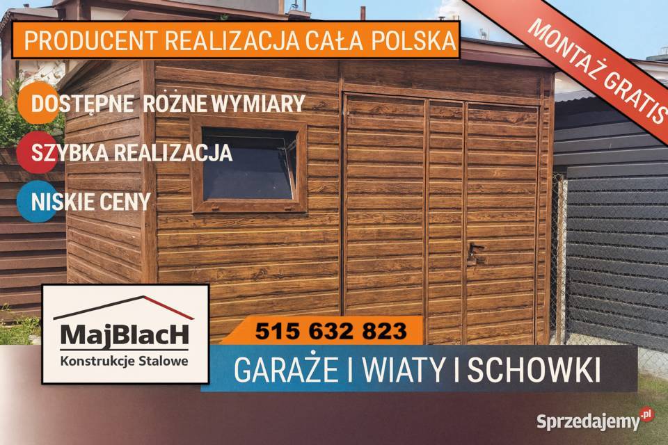 Zielony Garaż Blaszany z zadaszeniem Wiata lubelskie