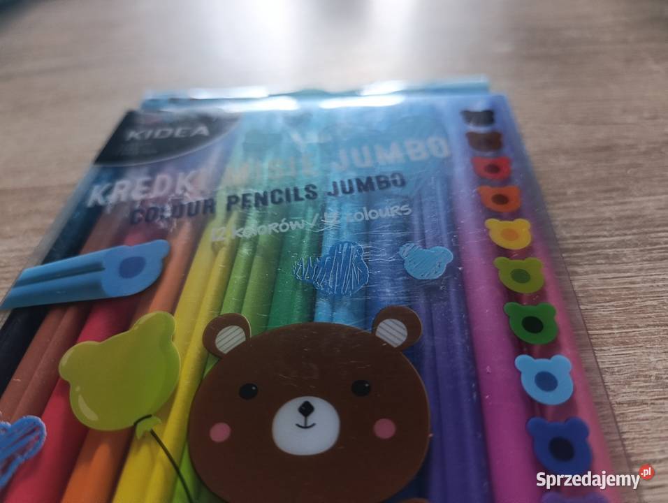 Kredki misie jumbo 12 kolorów Kidea pomorskie Kwidzyn sprzedam