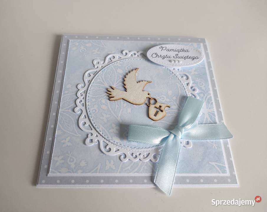 Kartka ręcznie robiona na Chrzest Święty z łódzkie Łódź sprzedam