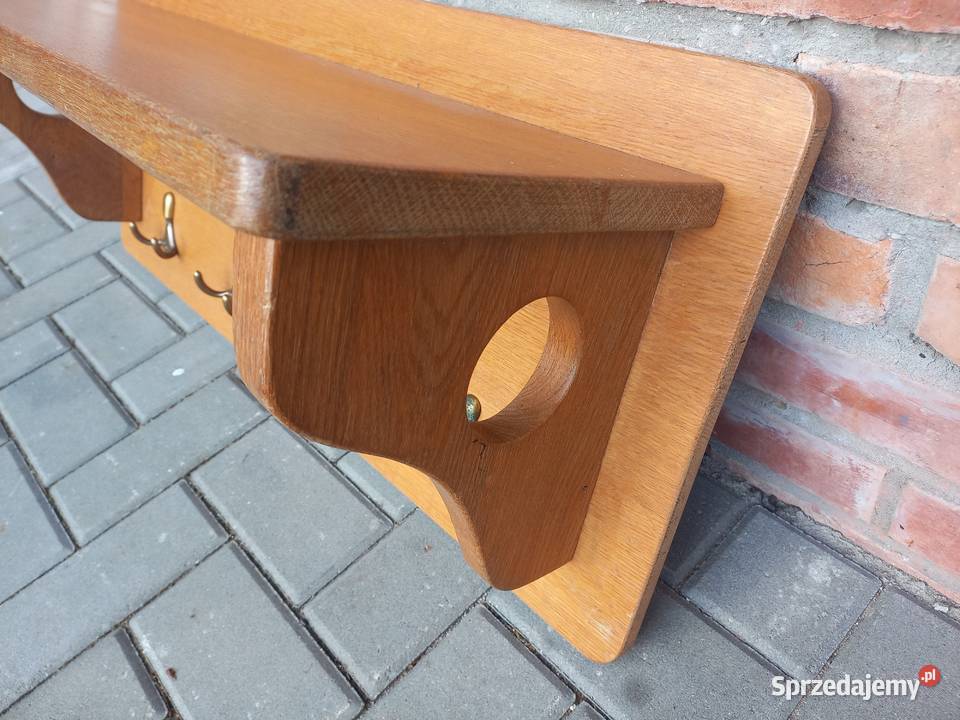 Wieszak dębowy ciężki wiszący ścienny Przedpokój 27cm Wieszaki Gawroniec sprzedam