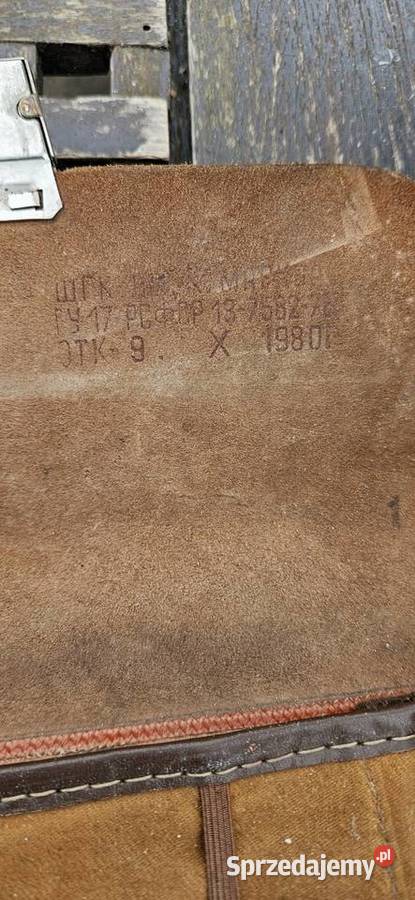 1980OryginałSkórzana raportówka z PRLu Militaria Barlinek