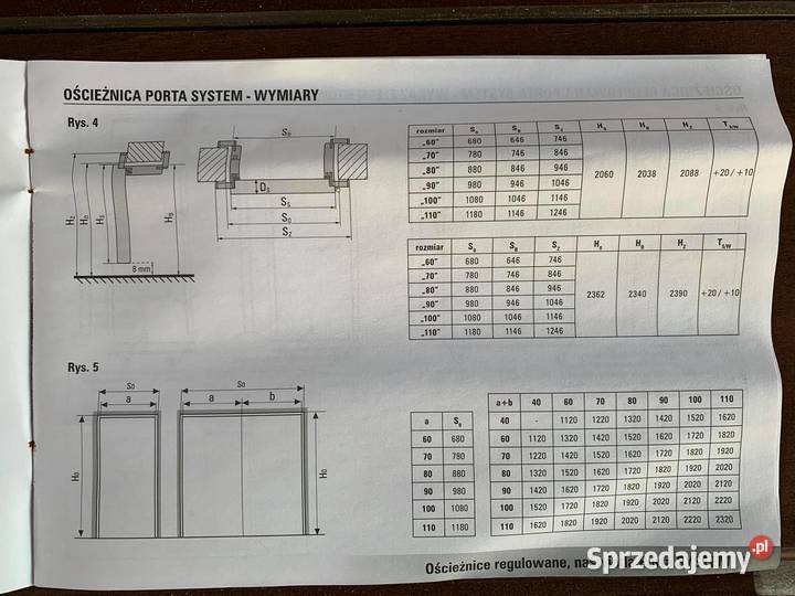 Ościeżnica regulowana PORTA System Orzech4