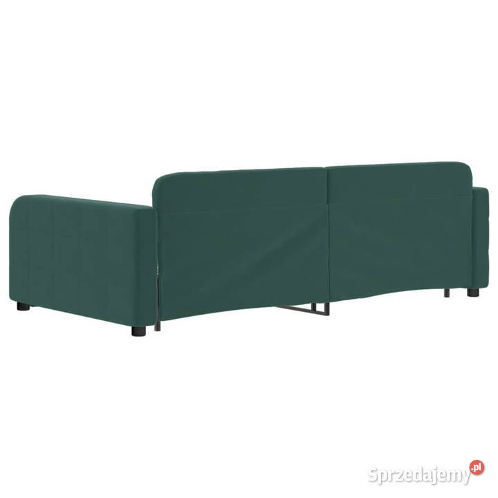 Sofa rozsuwana z szufladami ciemnozielona