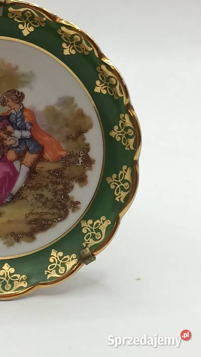 Zabytkowy talerzyk podstawek wiedeńska miłość Porcelana i szkło lubelskie Zamość