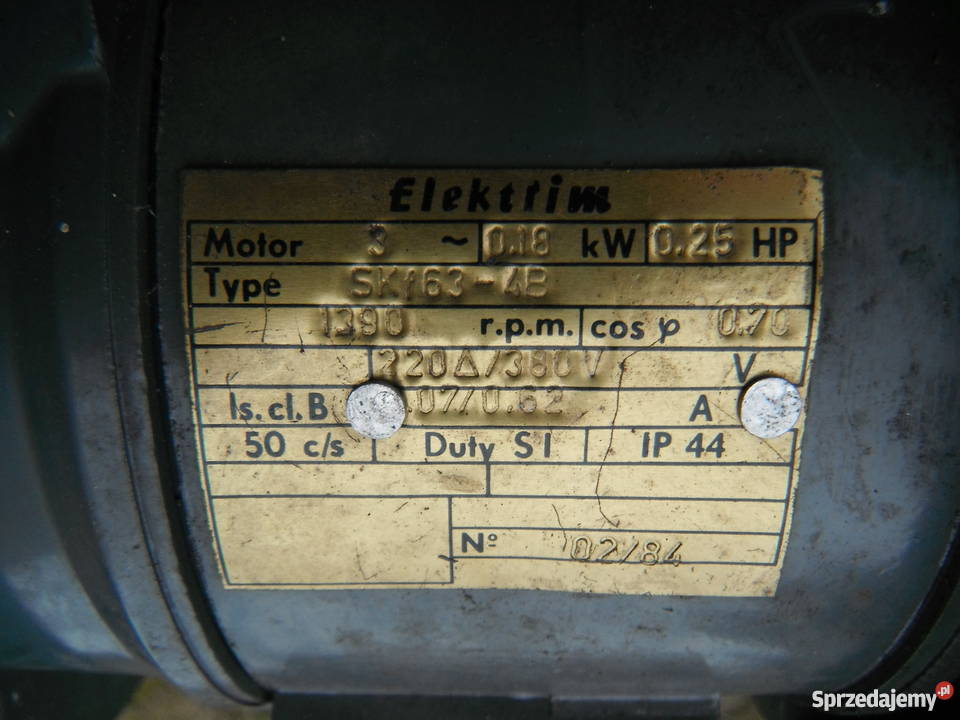 Silnik SKf634B 018kW 1390 obr 220380V Elektrim mazowieckie Chlewiska sprzedam