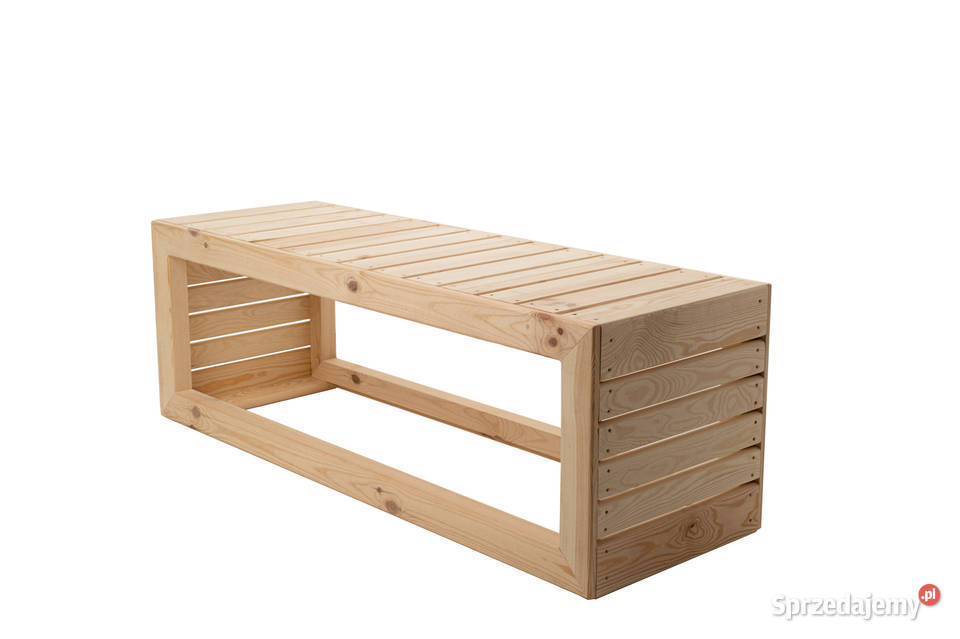Ławka z litego drewna w stylu skandynawskim 45cm Kalety