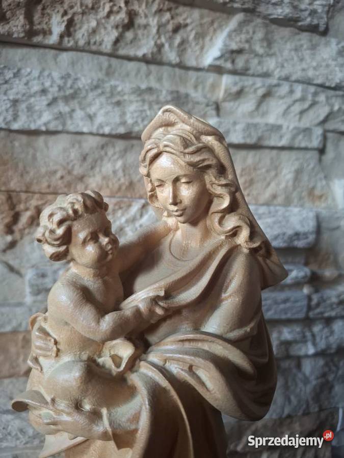 Rzeźba z drewna Matka Boża z Dzieciątkiem małopolskie Lubień