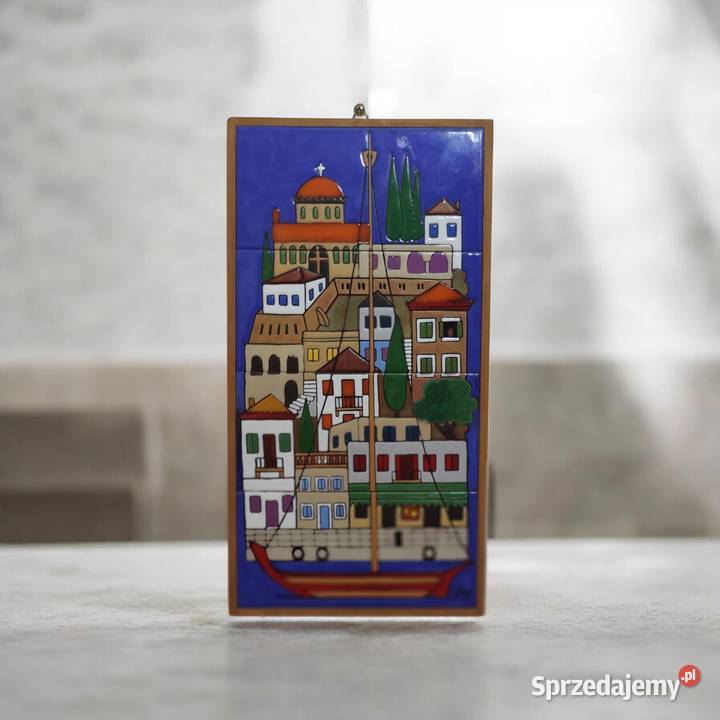 Grecki Obraz Ceramiczny Vintage A Tsakirakis wielkopolskie Kalisz