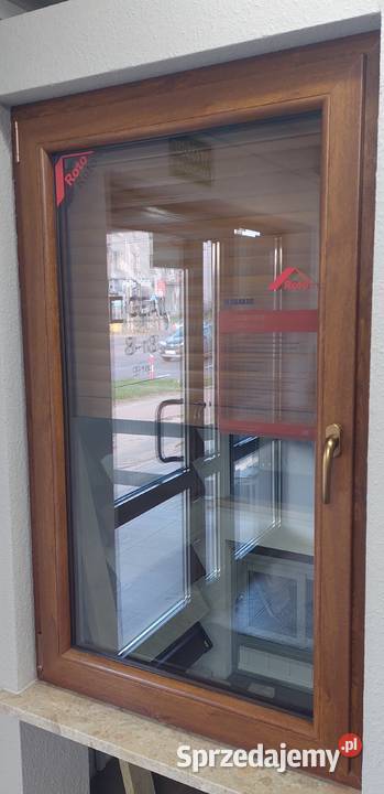 Okno 865x1435 złoty dąb z roletą elektryczną podlaskie Łomża sprzedam