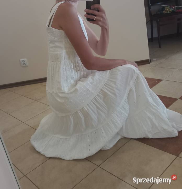 Biała sukienka letnia w stylu Boho Sokółka sprzedam