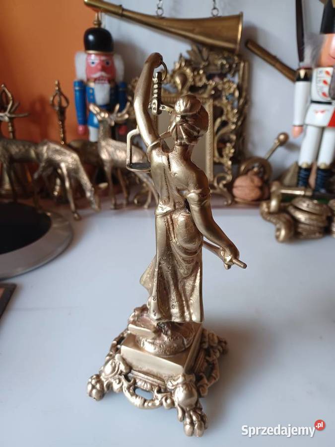 Temida Bogini sprawiedliwości Figura mosiężna