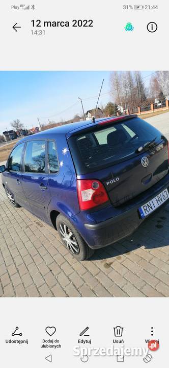 Polo IV 12 benzyna 2003r uszkodzony silnik podkarpackie Rudnik nad Sanem