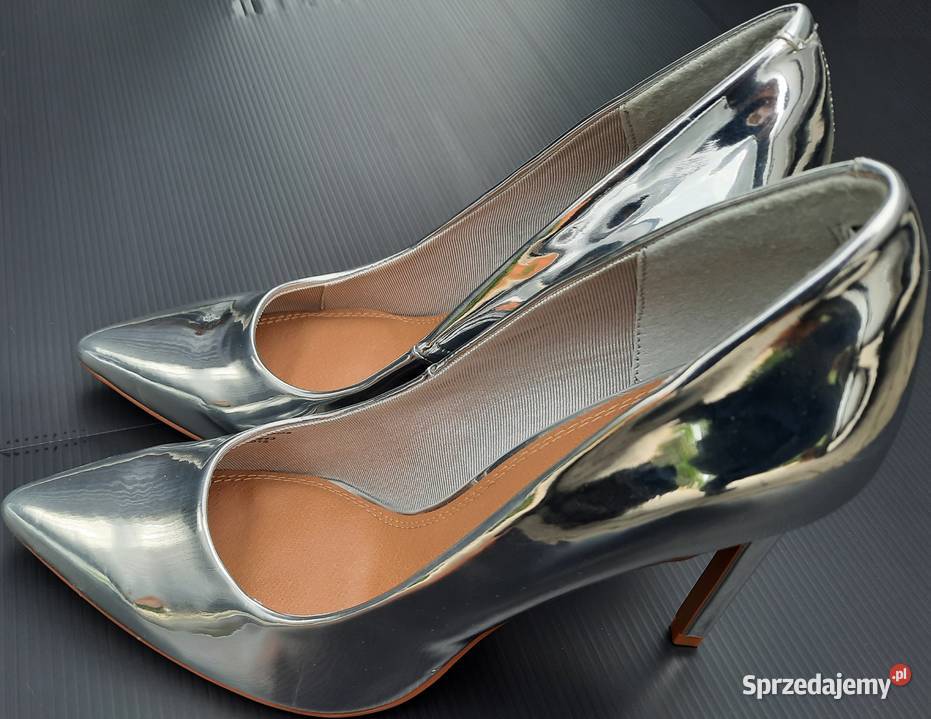 38 Asos srebrne szpilki 11 metallic 24 Czółenka śląskie Gaszowice