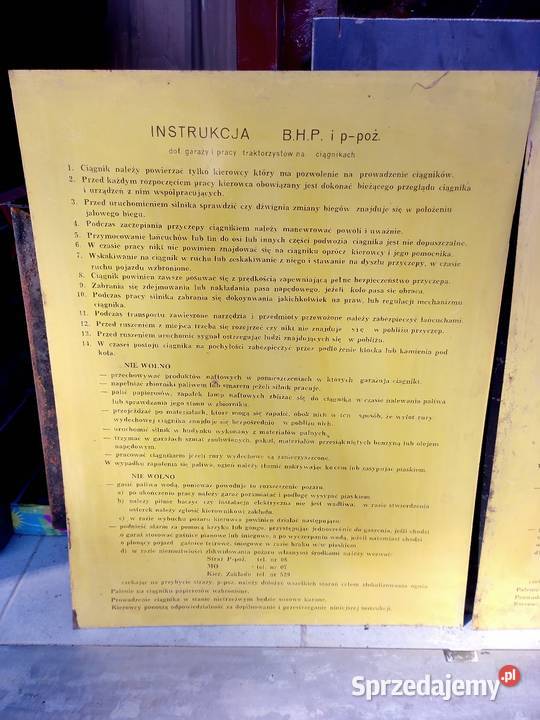 Instrukcja BHP stara zabytkowa loftt Jarosław