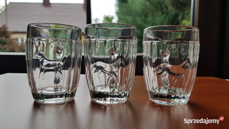 3x kufelek koń pies Ząbkowice stare szkło Porcelana i szkło Dąbrowa Górnicza