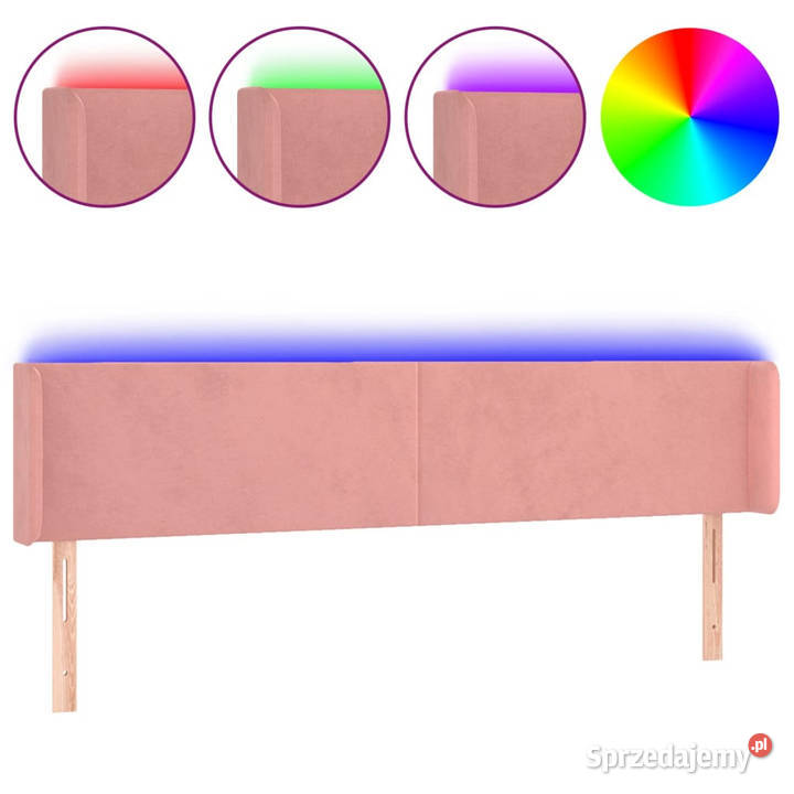 Zagłówek do łóżka z LED różowy 163x16x7888 Warszawa
