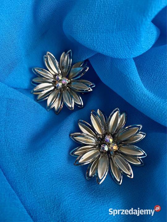 retro vintage duże pozłacane klipsy z czasów Gdynia sprzedam