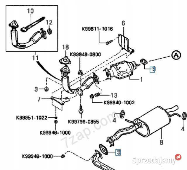 USZCZELKA WYDECHU KIA AVELLA 9899 15 ORYGINAŁ sprzedam