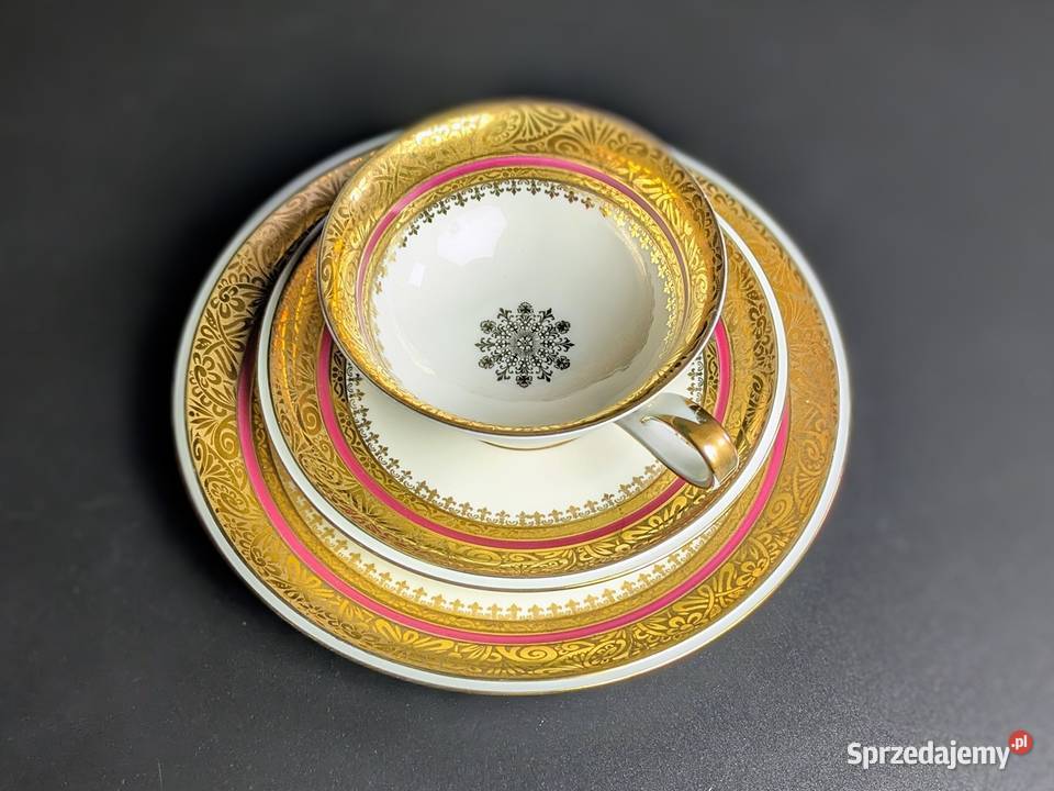 Kolekcjonerskie Trio Hutschenreuther Bavaria Porcelana i szkło dolnośląskie Legnica