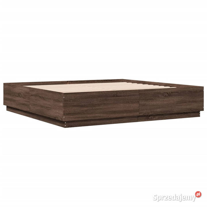 Rama łóżka z LED brązowy dąb 200x200 WM3209589 Warszawa sprzedam