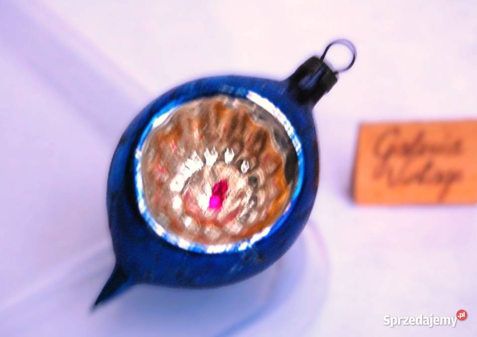 Stara bombka szklana ręcznie malowana reflektor lubelskie Lublin