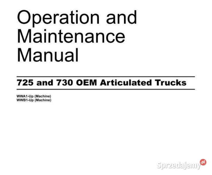 CATERPILLAR CAT 725 730 wozidło instrukcja DTR Kielce