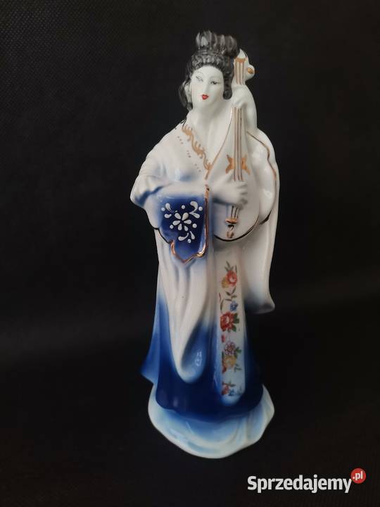 Stara unikatowa figurka Japonka Gejsza porcelana Katowice