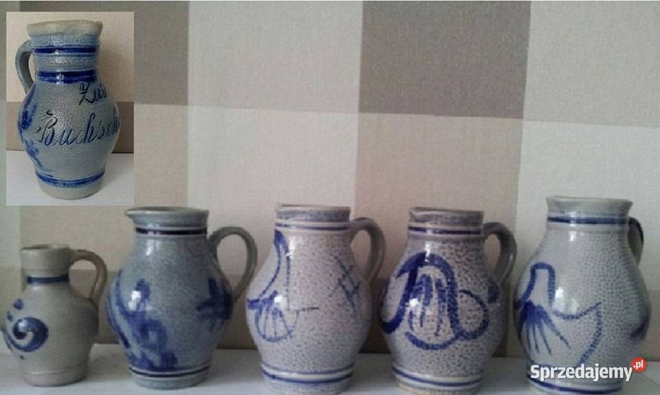 5 sztuk Ciężka Niemiecka kamionka marki Gdańsk