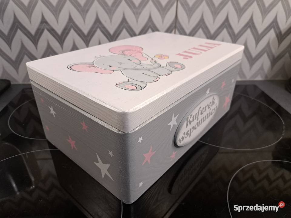 Kuferek wspomnień słonik dziewczynka z metryczka opolskie sprzedam