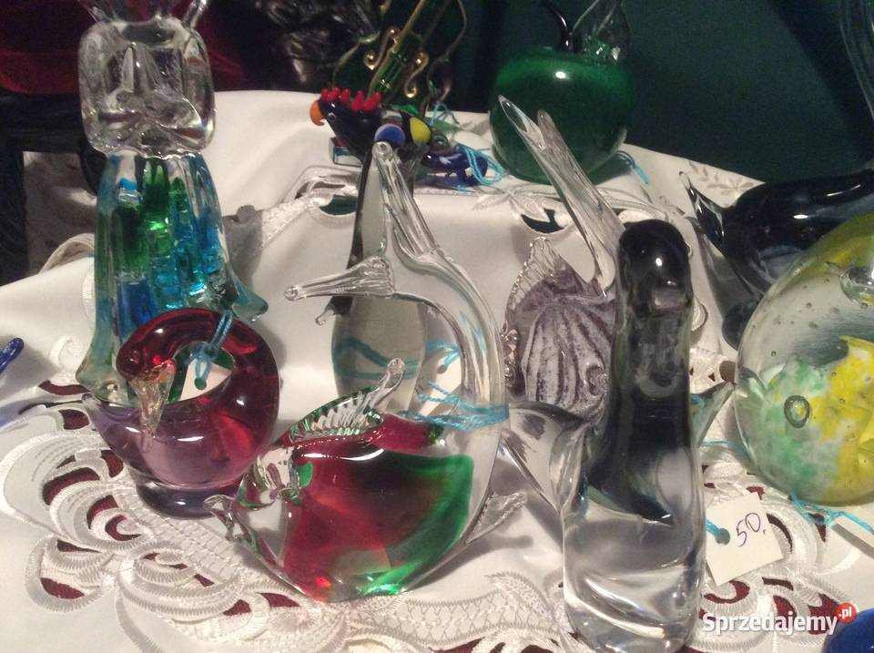 Figurki szklane w stylu murano Poznań sprzedam