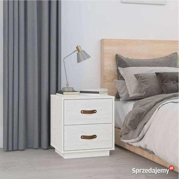 Szafki nocne 2 białe 40x34x45 lite drewno Warszawa