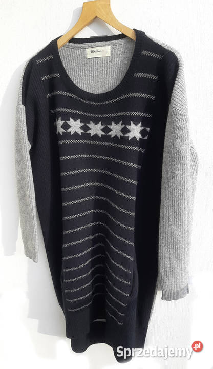 Wełniana sukienka swetrowa norweska wełna owcza Warszawa
