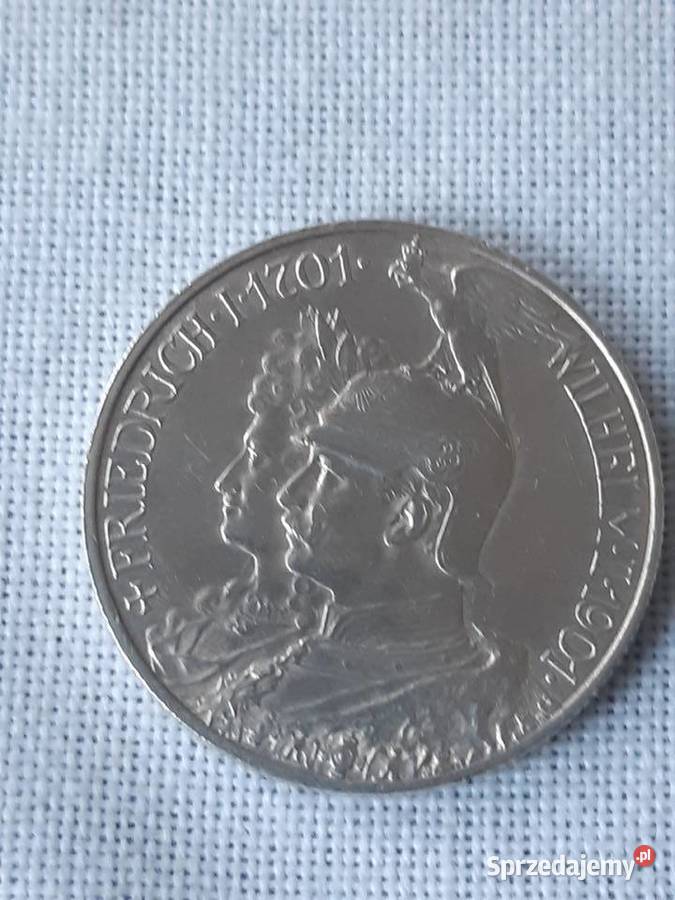 Niemcy Prusy Wilhelm II 2 marki 1901 200 lecie kujawsko-pomorskie Potulice