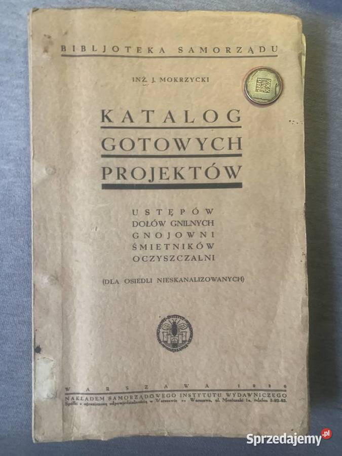1936 katalog gotowych projektów ustępów dołów Łowicz sprzedam