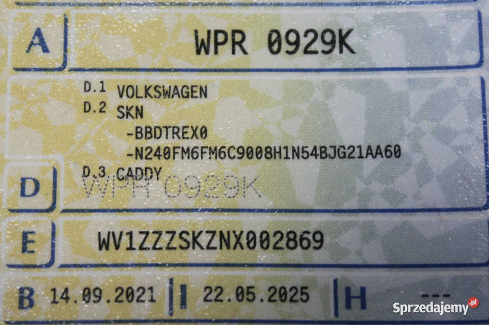 Volkswagen Caddy FV23 20TDI SalonPL Parktronic Sokołów