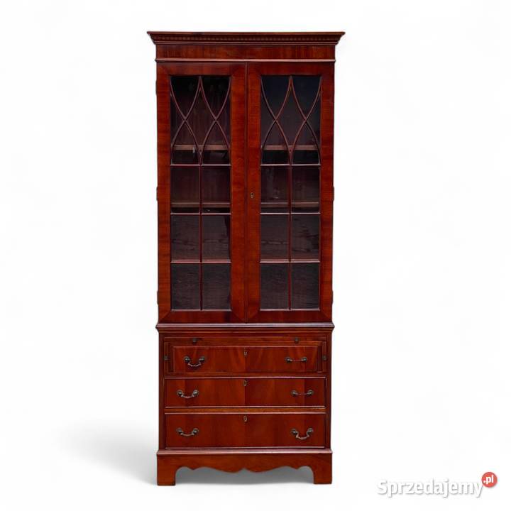 Angielska mahoniowa biblioteczka z pomocnikiem i Gryfice