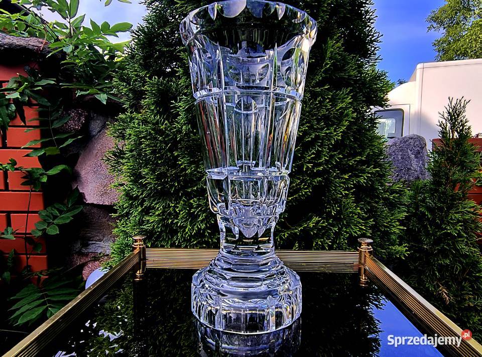 Duży solidny puchar kryształowy lata 70 te Klenica