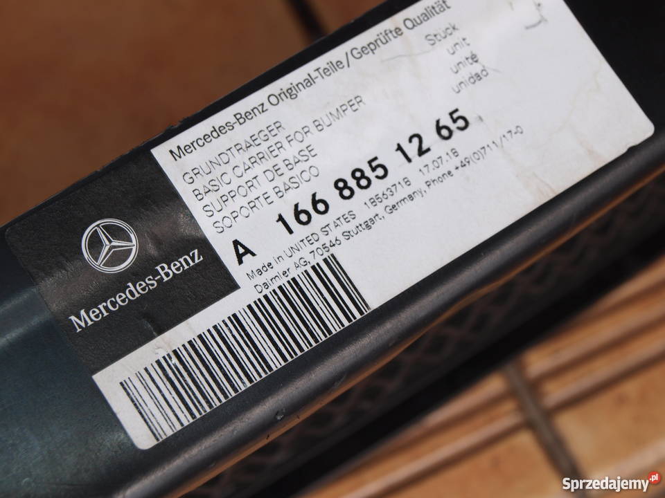 Mercedes ML kratka wzmocnienie zderzaka przód
