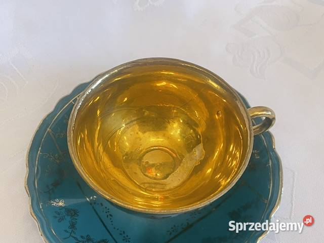 Filiżanka Schlottenhof Bawaria zielona złocona małopolskie Kraków