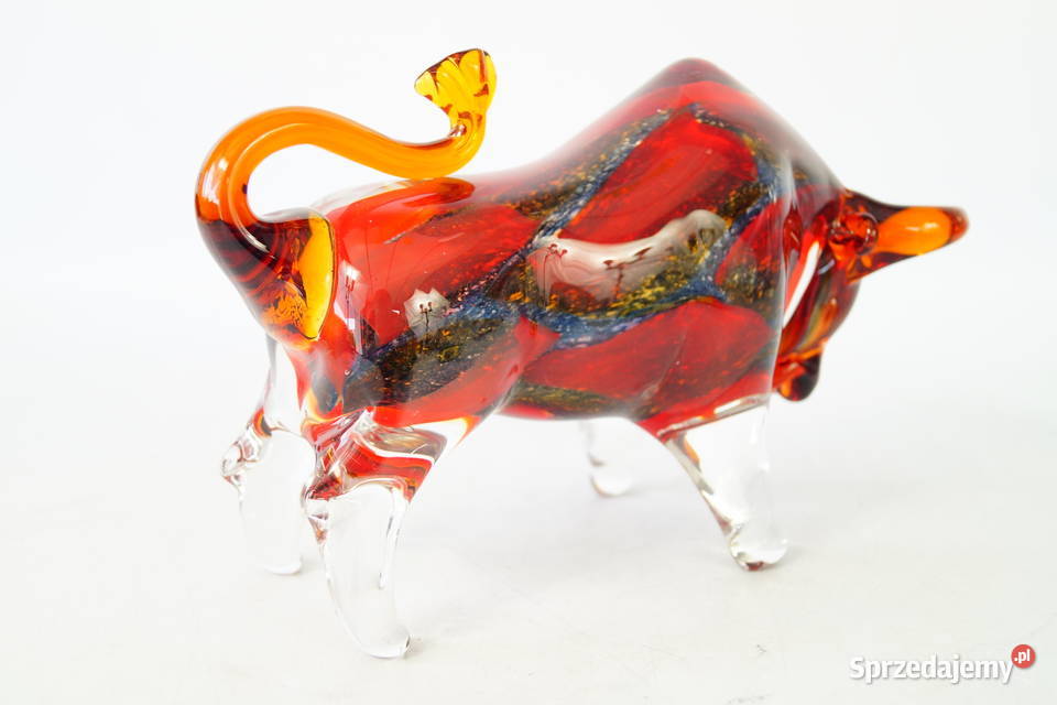 Byk z Wall Street szklana figura Murano style Antyki Antyki, Sztuka, Kolekcje Gizałki sprzedam