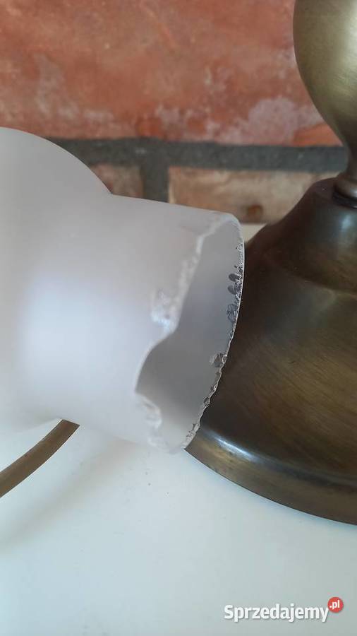 Lampka metalowa Stołowa Gabinetowa Nocna Szklany Gawroniec