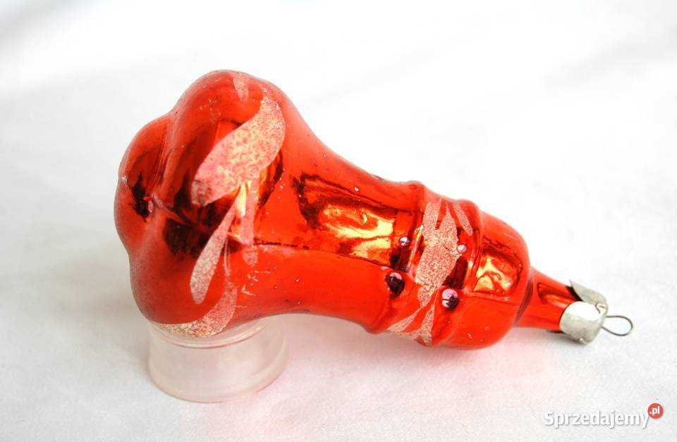 Stara bombka szklana ręcznie malowana dzwonek 12 Lublin